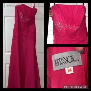 Fushia Bridesmaid dress altered at the hips - Make an offer. Need gone